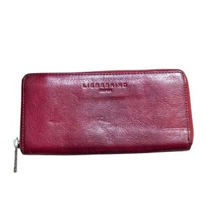 Liebeskind Berlin Germany Leather Full Zip Red Wallet Timeless Quiet Luxury